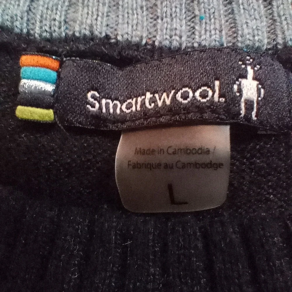Smartwool Sparwood Crew Neck Pullover Sweater Charcoal Gray K Mens Size L‎ Large